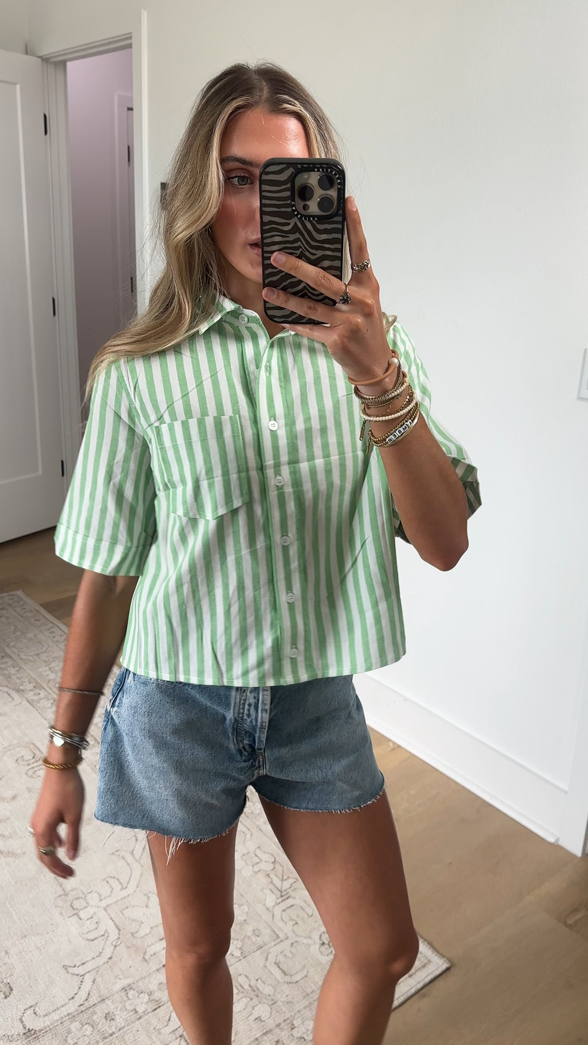 Amazon size small AMEBELLE Women's Striped Short Sleeve Cropped Button Down Shirt Casual Summer Lightweight Blouse Breathable Regular Fit

#LTKootd #LTKSaleAlert #LTKSeasonal