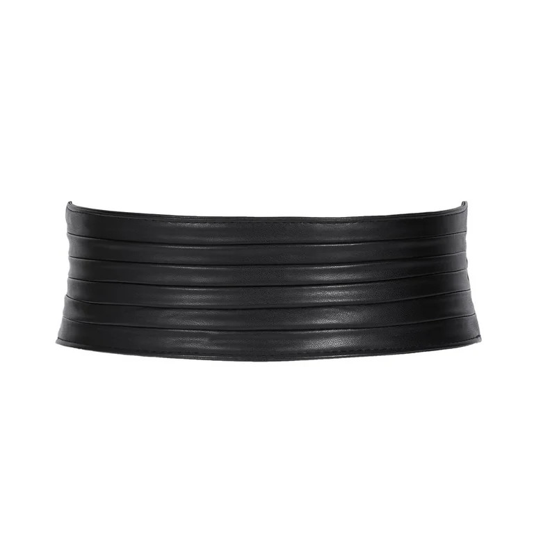 SUOSDEY Women Wide Elastic Belts for Dresses Stretchy Braided Leather Belt | Walmart (US)