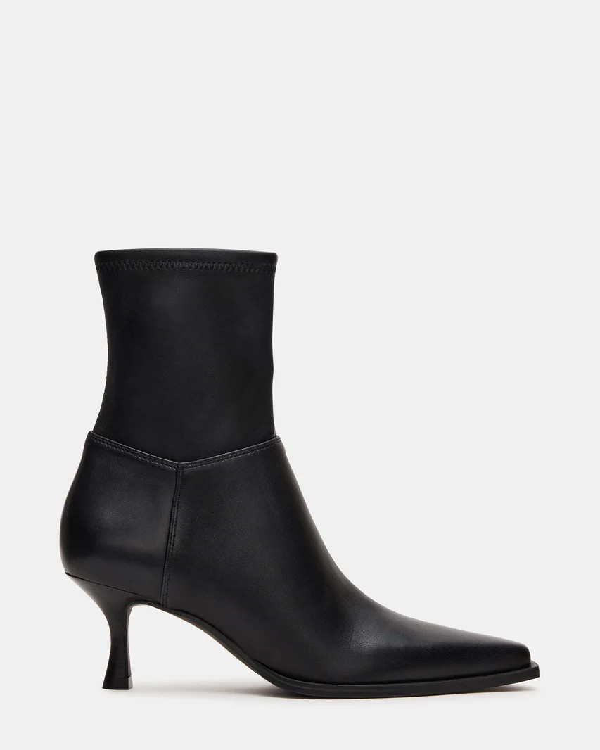 STASIA Black Pointed-Toe Kitten Heel Women's Ankle Boot | Steve Madden (US)