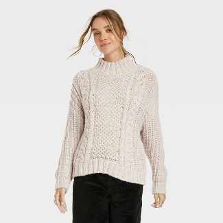 Women's Turtleneck Cable Knit Pullover Sweater - Universal Thread™ | Target