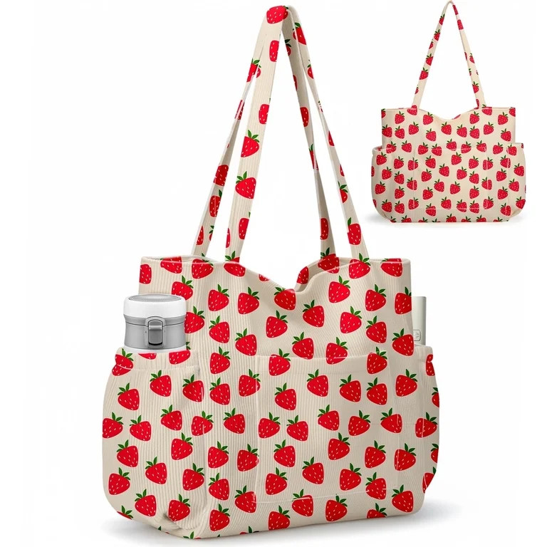 Gocvo Multiple Pockets Corduroy Bag, Large Tote Bag for Women, Ladies Bag Casual Hobo Handbags(St... | Walmart (US)