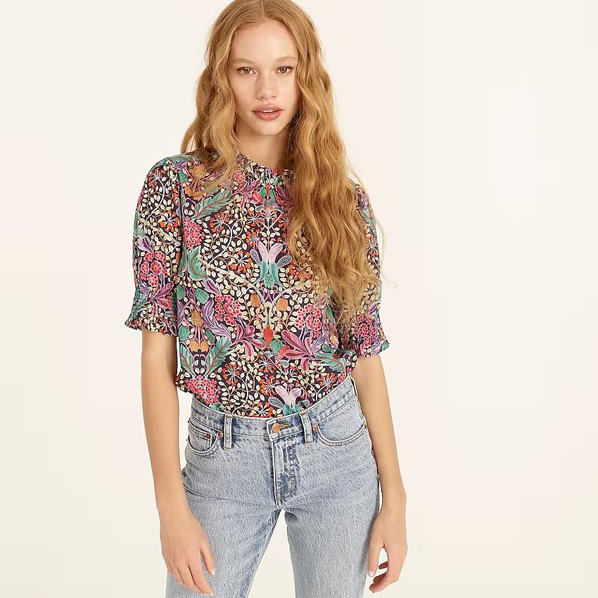 Puff-sleeve top in Liberty® Elm House floral | J.Crew US