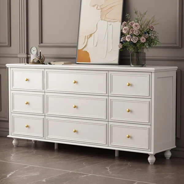 Anirvin 9 Drawer 63" W Double Dresser | Wayfair Professional