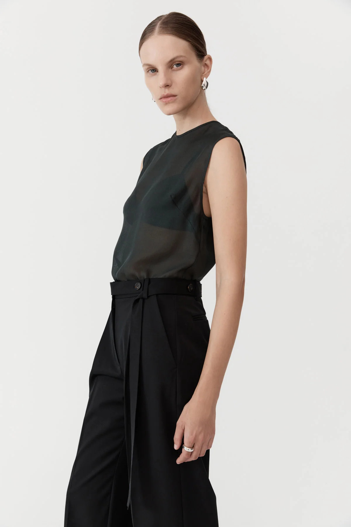 Sheer Silk Gauze Top - Soot | St. Agni (US, UK, EU)