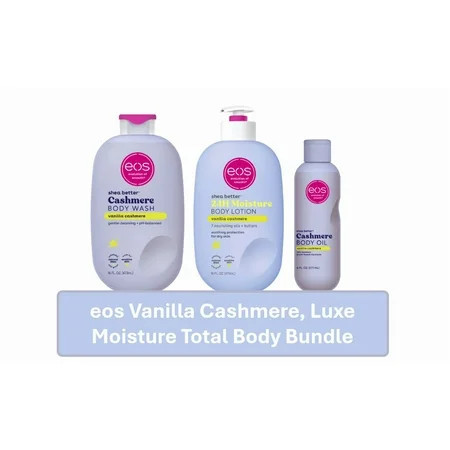 eos Shea Better 24H Moisture, Vanilla Cashmere Body Lotion, Oil, & Body Wash | Walmart (US)