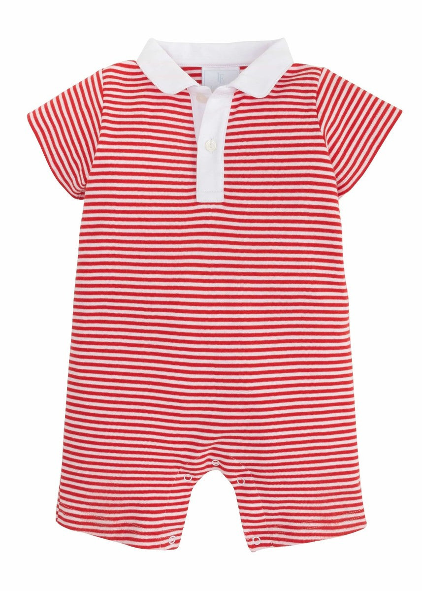 Peter Pan Polo Romper - Red Stripe | Little English