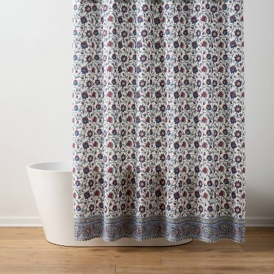 Americana Floral Shower Curtain Blue - Threshold™ | Target