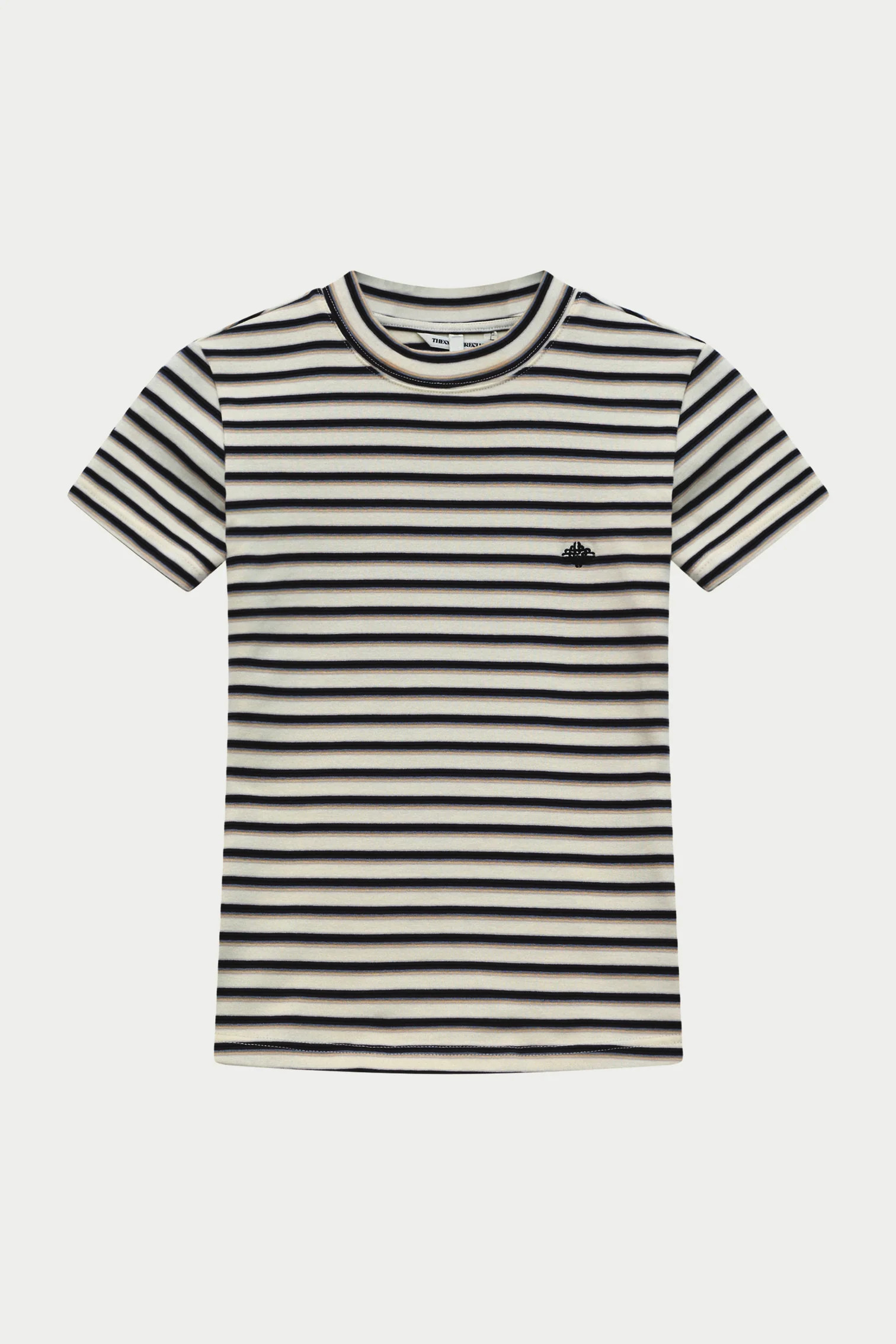 STRIPE BRUSHED COTTON BABY TEE - BEIGE | The Couture Club