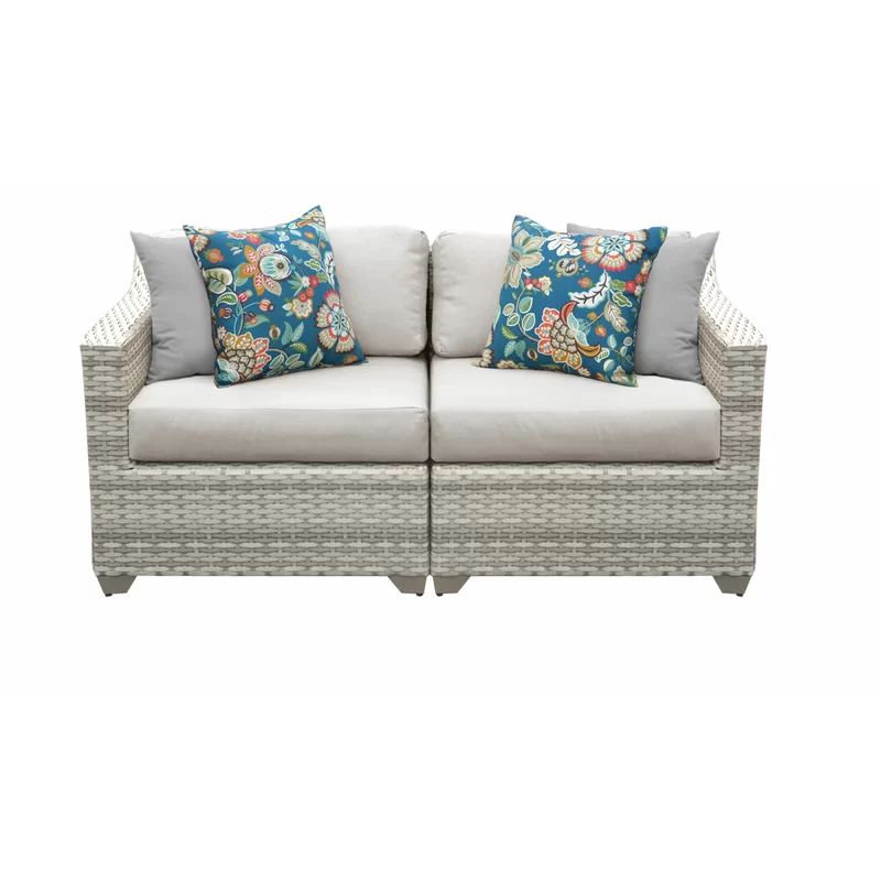 Falmouth 70" Wide Outdoor Wicker Loveseat with Cushions | Wayfair North America