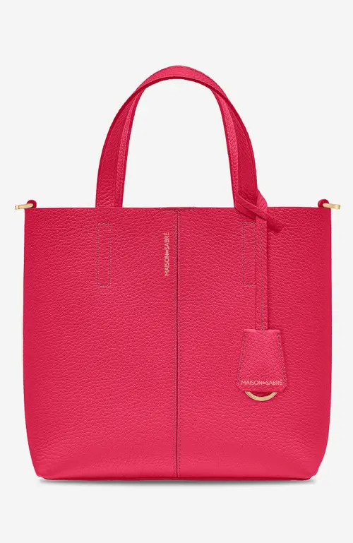 MAISON de SABRÉ Small Leather Soft Tote in Fuchsia Lavender at Nordstrom | Nordstrom