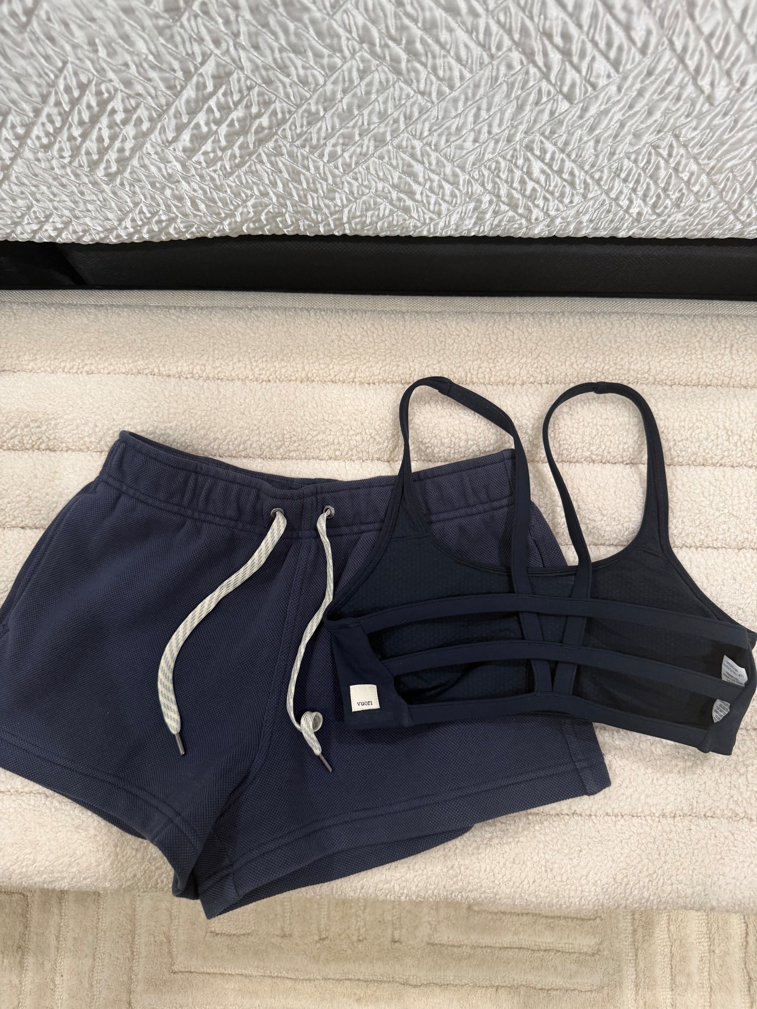 Pique casual shorts for spring with strappy sports bra size xs 
Spring outfits 

#LTKootd #LTKPetite