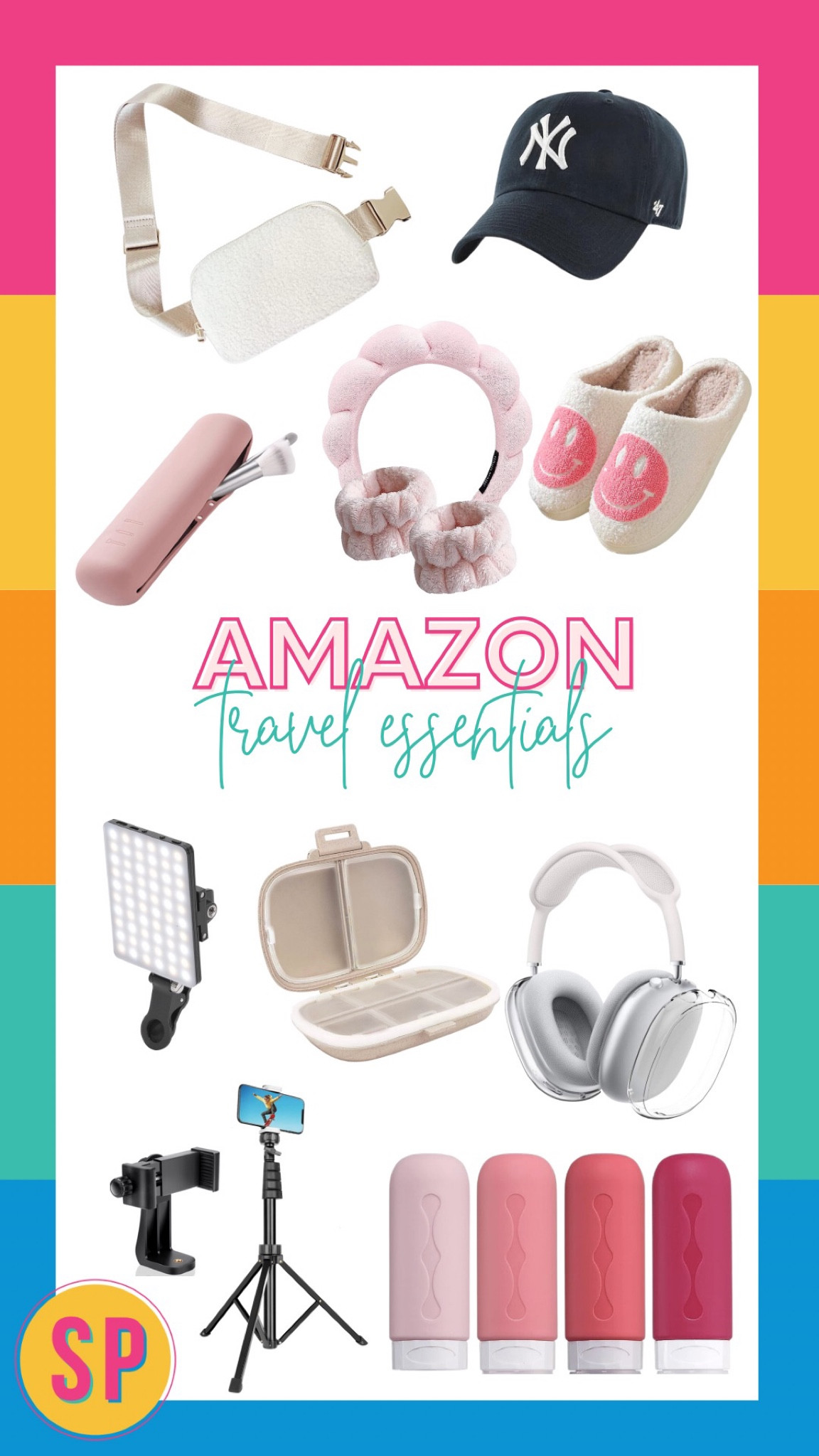 Smiles and Pearls must have travel items.
Amazon travel, travel accessories, portable charging bank, smiley slippers, cozy favorites, vacation travel finds, makeup brush holder, Cloud headband, pink headband, spa headband, Dyson travel carrier, pink travel accessories

#LTKunder100 #LTKfamily #LTKcurves
