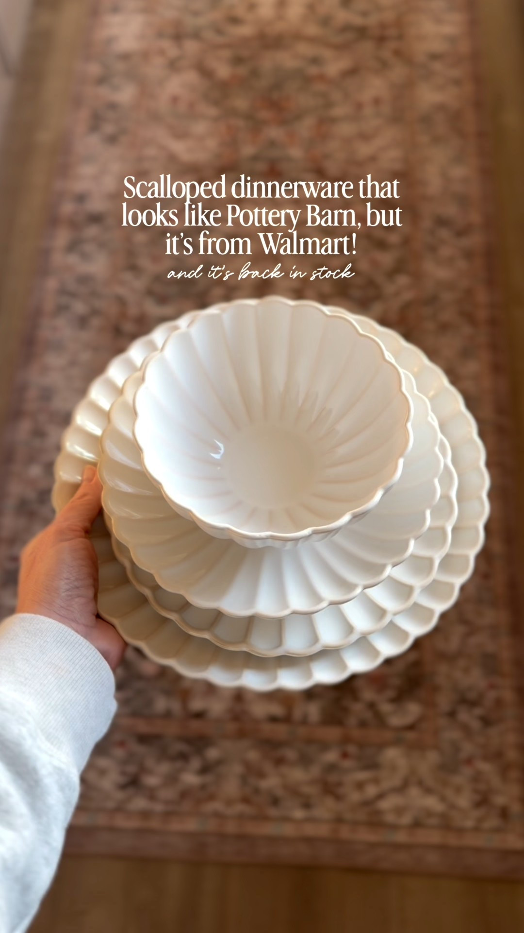 I love the scalloped dinnerware set from Walmart and it’s finally back in stock! I also have the pasta bowls, the matching mugs, the nesting bowls and the ramekins. We use these daily and they are well worth it, not to mention so pretty to look at. 

#walmart #walmarthome #neutralhome #ltkfindsunder50 

#LTKHome