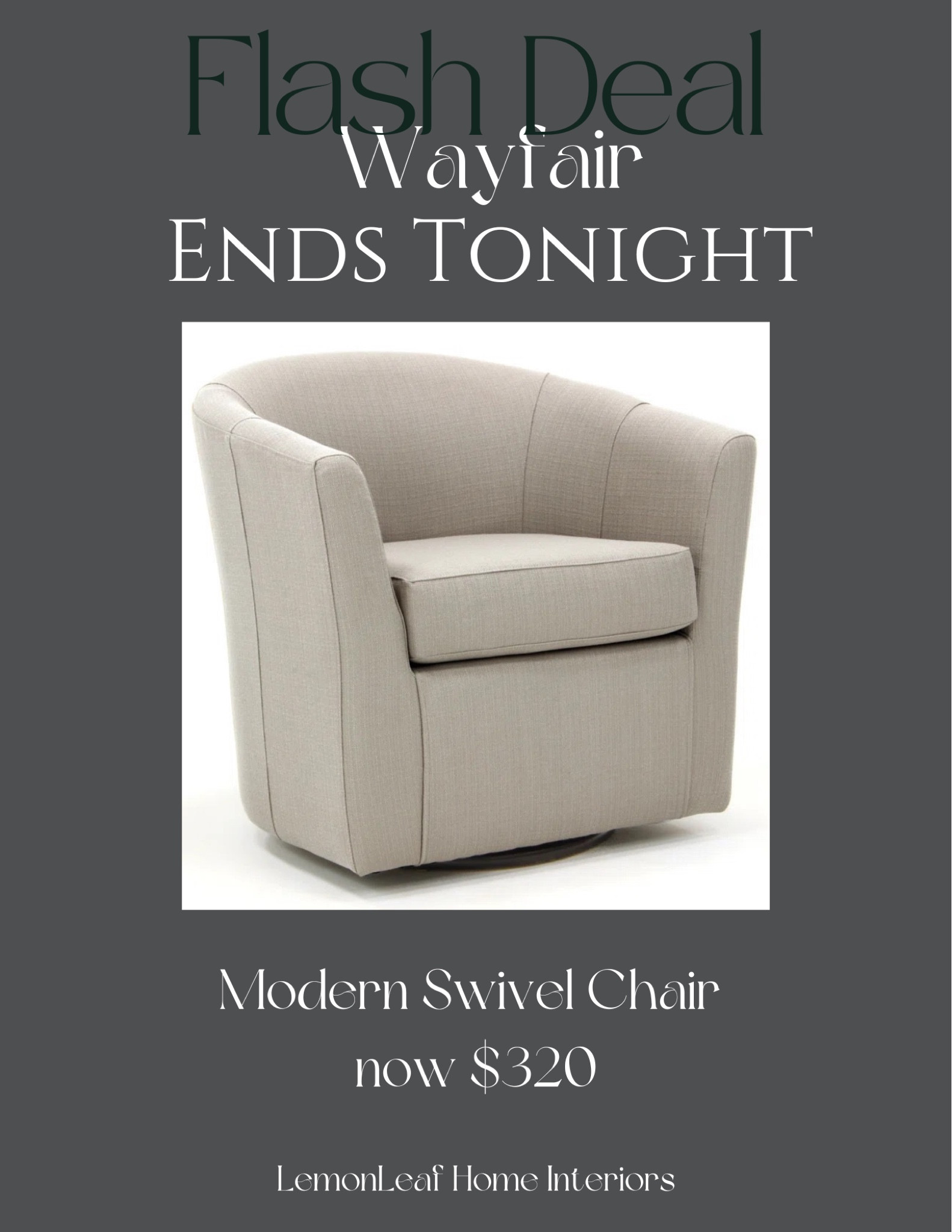 Flash Black Friday deal on this swivel armchair! Add a modern line to you living room. Wayfair sale



#LTKhome #LTKCyberWeek #LTKsalealert