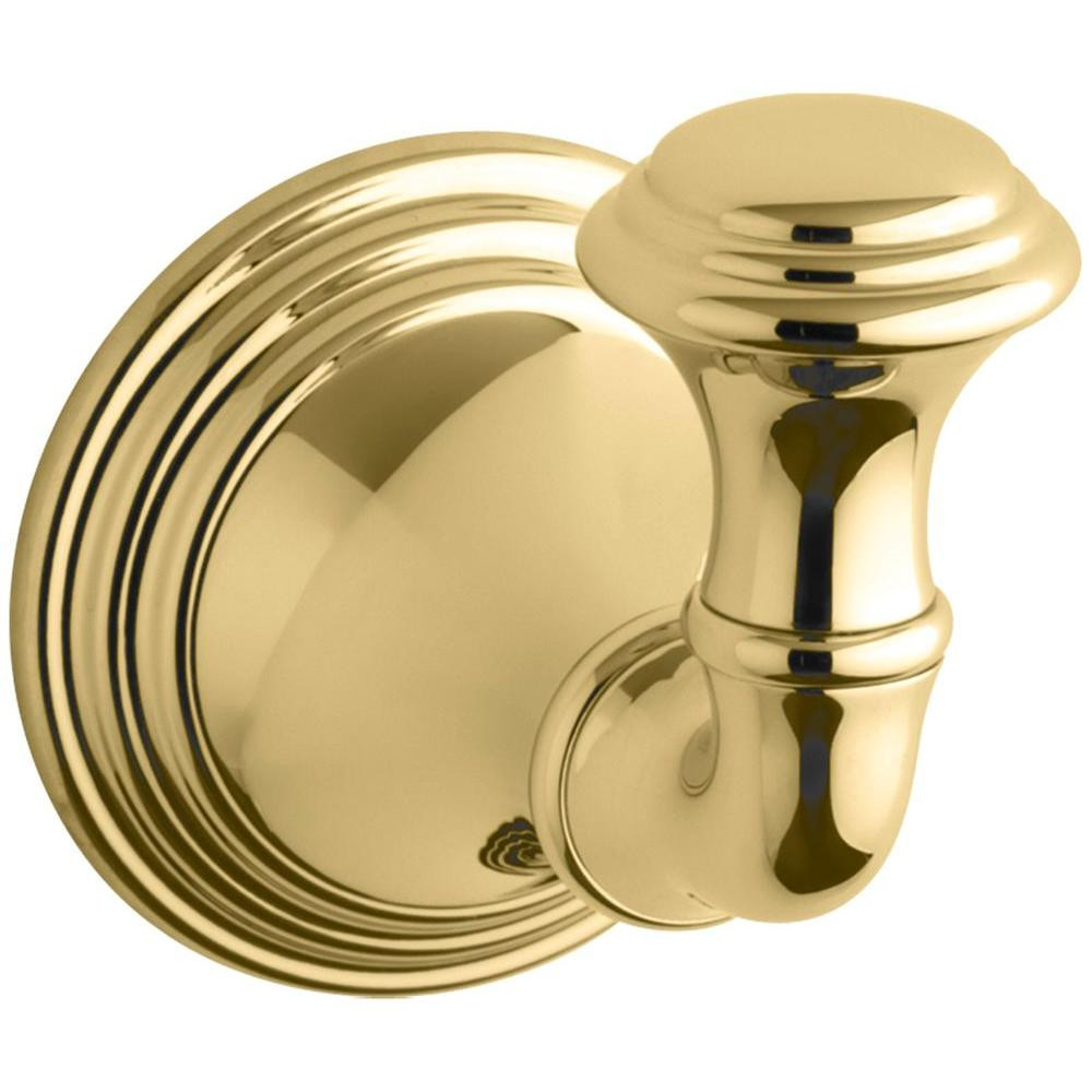 KOHLER Devonshire Single Robe Hook in Vibrant Polished Brass | The Home Depot