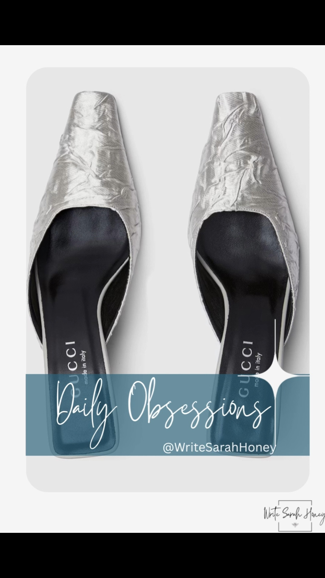 Just a touch of sparkle! Obsessed with these mules, elongated, square silhouette, textured fabric in silver tone completes any outfit! Shop Now! Follow Write Sarah Honey! 

#DailyObsession
#OOTDInspo
#FashionDaily
#StyleCrush
#TrendingNowStyle
#StyledMyWay
#EverydayElevated
#LittleLuxuriesFinds
#FreshPickedFits
#DailyStyleEdit
#MyFashionFix
#AddToCartEnergy

#LTKGiftGuide #LTKHoliday #LTKShoeCrush