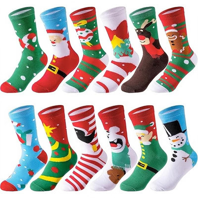 Joyfy Christmas Socks, Funny 12 Pairs Christmas Socks Unisex Warm Thermal Novelty Gift Socks for Family Christmas, Holiday or Birthday Gift | Target