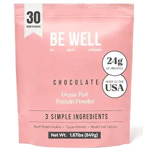 Be Well by Kelly Grass Finished Beef Protein Powder Chocolate Flavor | Organic Cacao Powder, 24G ... | Amazon (US)