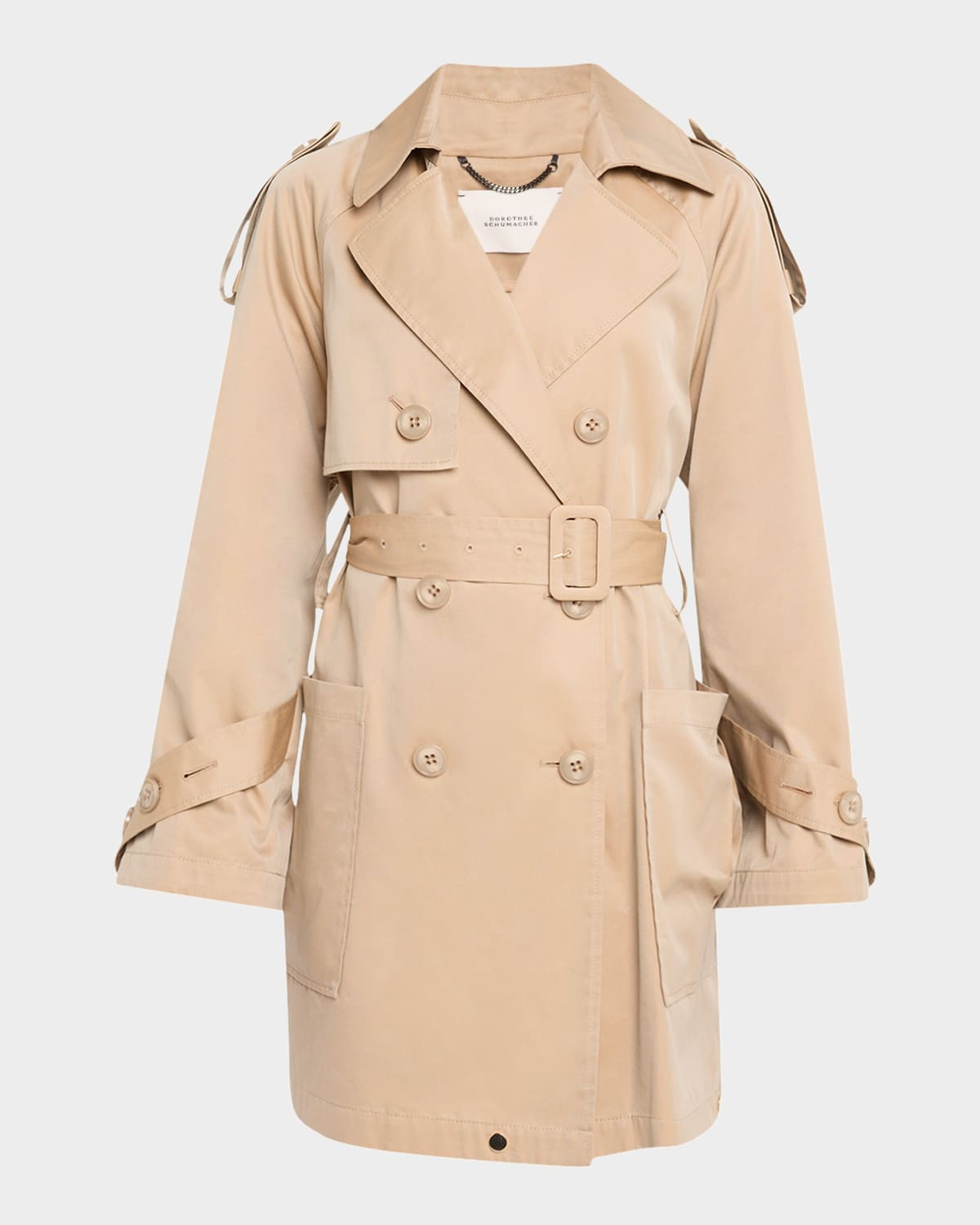Luxury Layer Double-Breasted Cotton Coat | Neiman Marcus