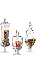 Clear Glass Apothecary Jars, Diamond Star Large Candy Buffet Display, Elegant Storage Jar, Decora... | Amazon (US)