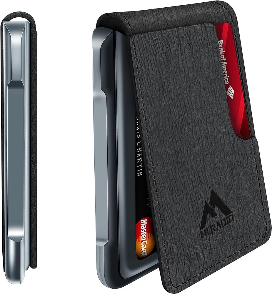 MURADIN Mens Wallet Tactical Bifold Wallets for Men Metal RFID Blocking Aluminum Money Cards Hold... | Amazon (US)