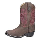 Smoky Mountain Girls Brown with Pink Stitch Monterey Western Cowboy Boots Brown 6.5 | Amazon (US)