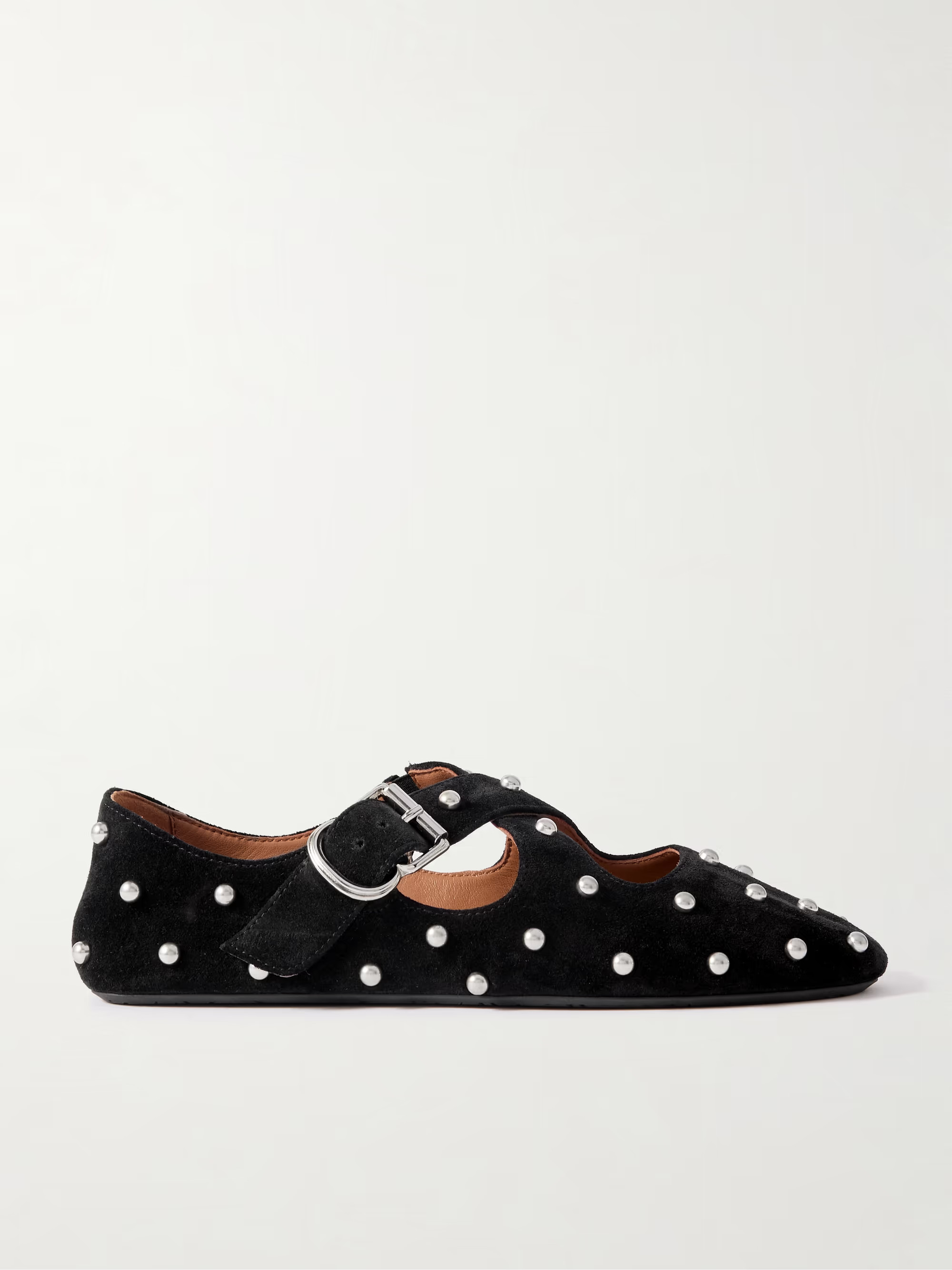 Criss Cross studded suede ballet flats | NET-A-PORTER (UK & EU)