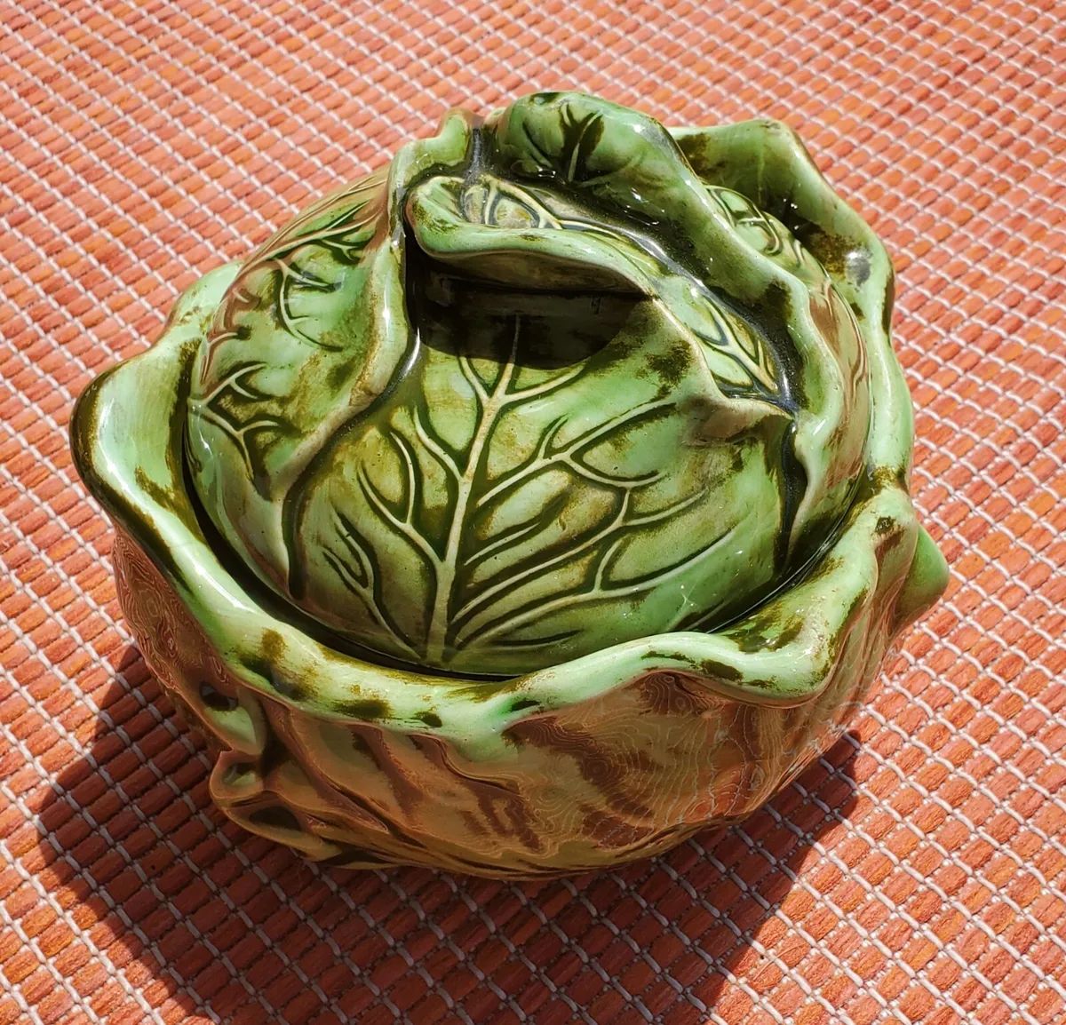 VTG Ceramic Cabbage Lettuce Bowl By Mary w/ Lid Serving Dish Container! -52  | eBay | eBay US