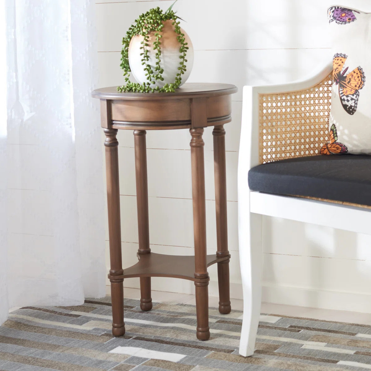 Sessa 15.8" W Round Solid Wood and Manufactured WoodEnd Table | Wayfair North America