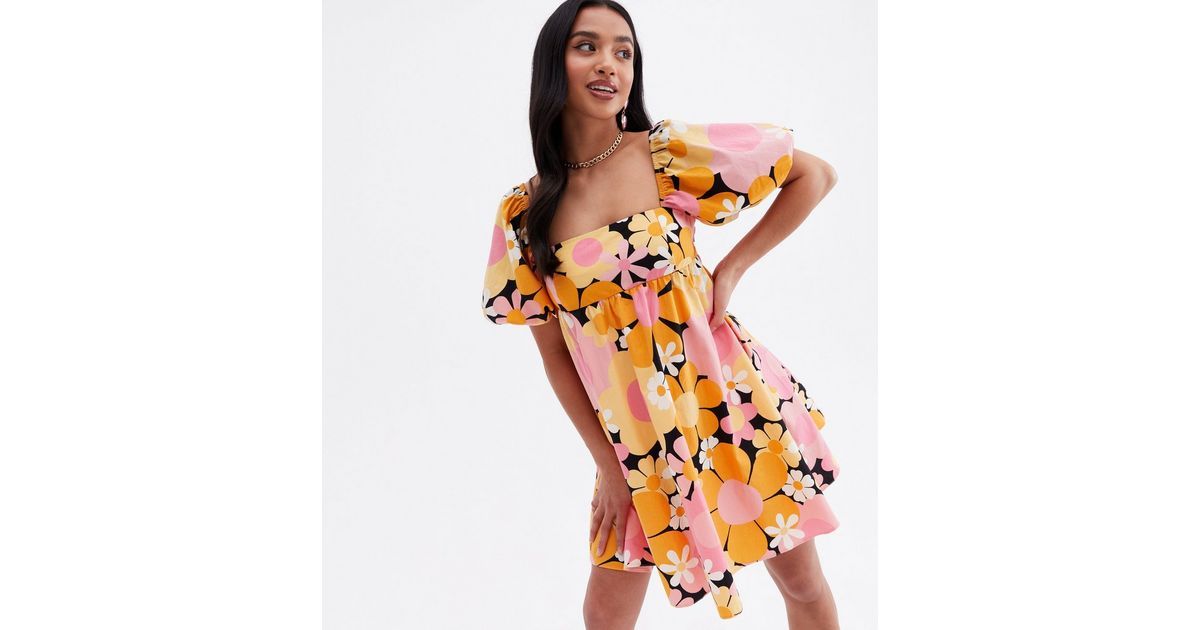 Kaleidoscope of Colour Petite Orange Floral Smock Dress
						
						Add to Saved Items
						Rem... | New Look (UK)