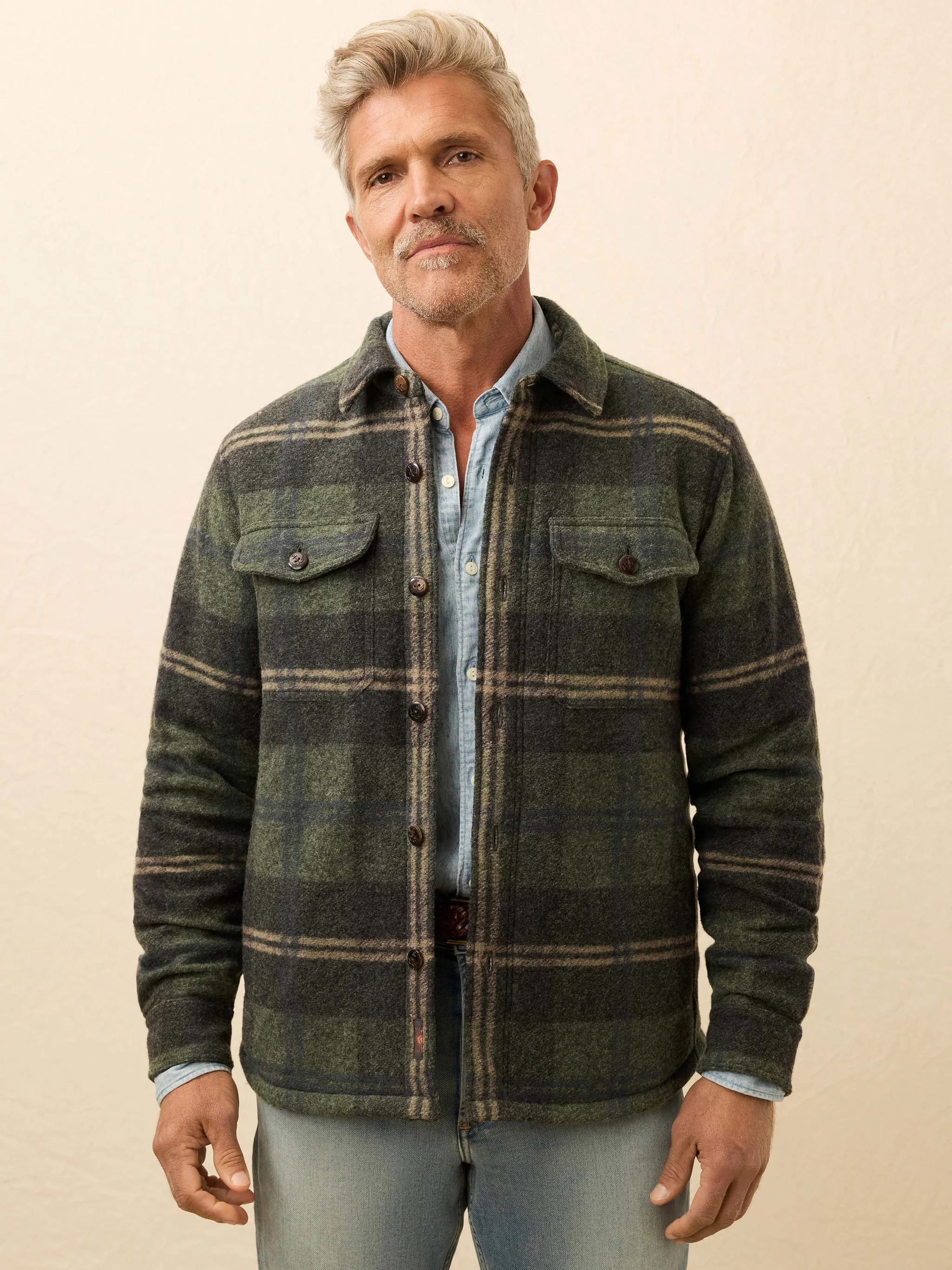 Range Fleece Lined CPO - Forest Point Plaid | Faherty