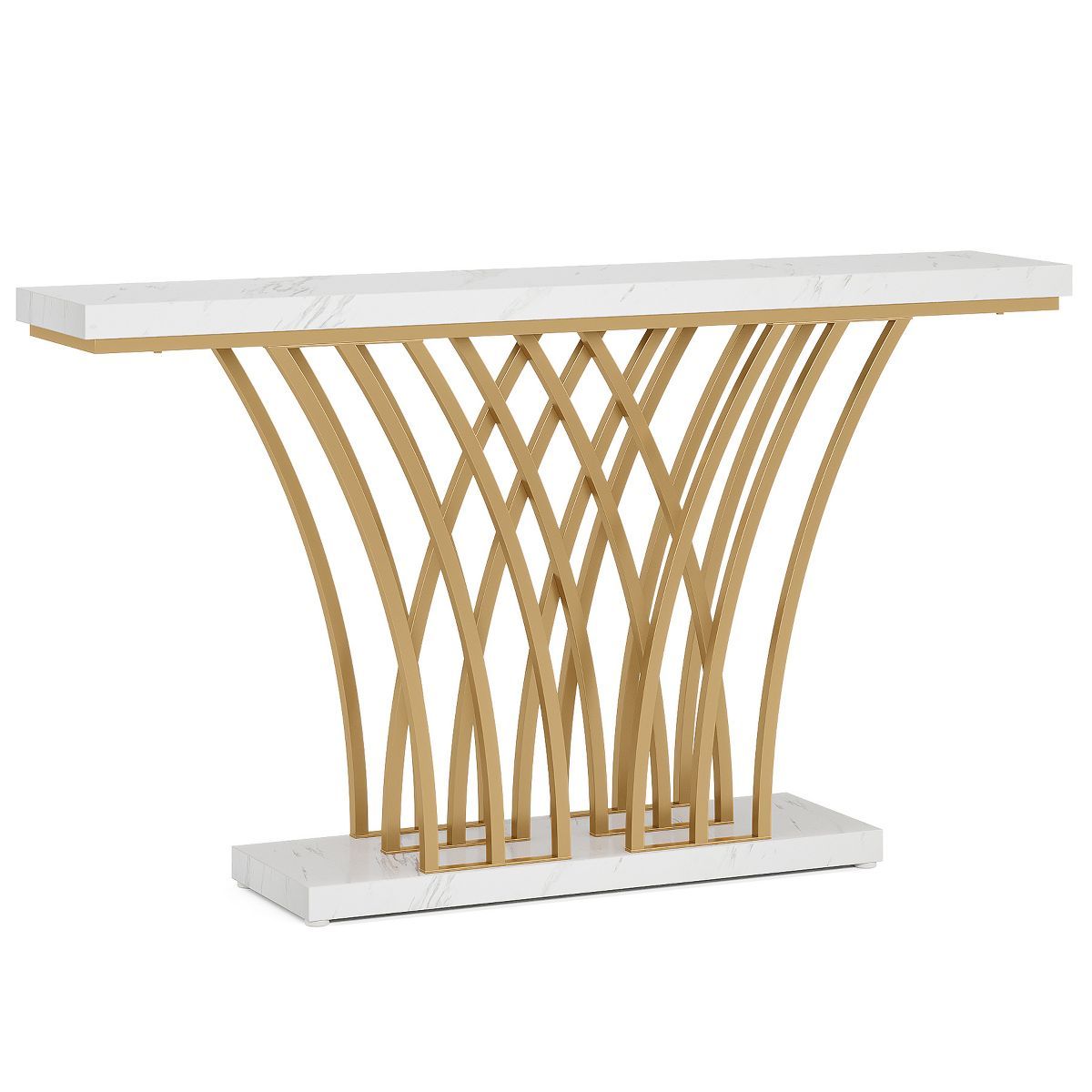 Tribesigns Grid-Shaped Metal Base Console Table | Target