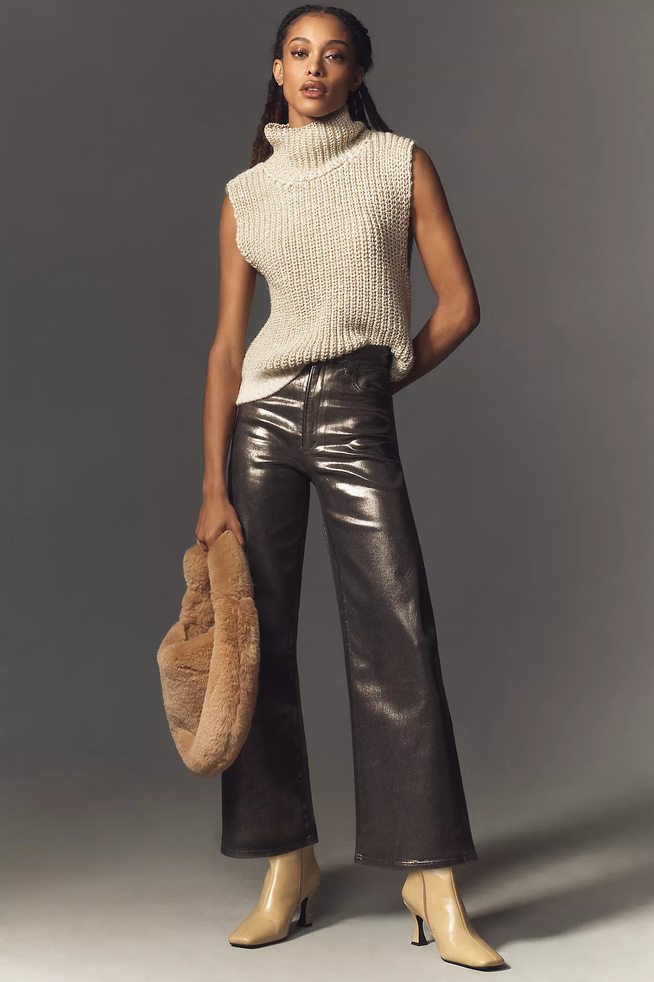 Joe's Jeans Mia Foil High-Rise Wide-Leg Ankle Jeans | Anthropologie (US)