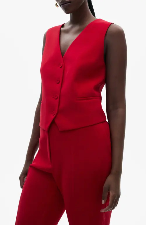 MANGO Iguana Cotton Blend Vest in Red at Nordstrom, Size Large | Nordstrom