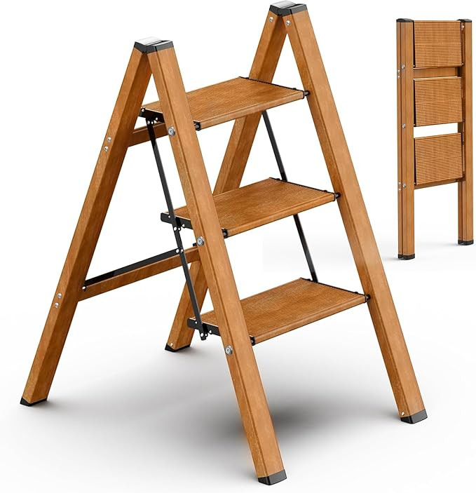 3 Step Ladder, Folding Step Stool with Anti-Slip Wide Sturdy Pedal, Multi-Use for Home and Kitche... | Amazon (US)