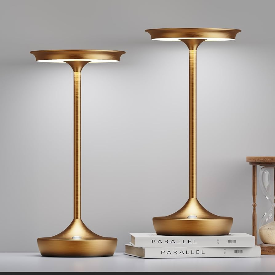 2 Pack LED Rechargeable Cordless Table Lamps, Portable Outdoor Battery Operated 3 Color Stepless ... | Amazon (US)