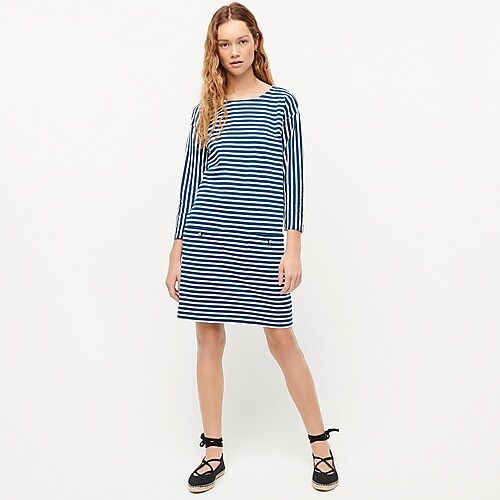 Knit front-pocket shift dress in stripe | J.Crew US