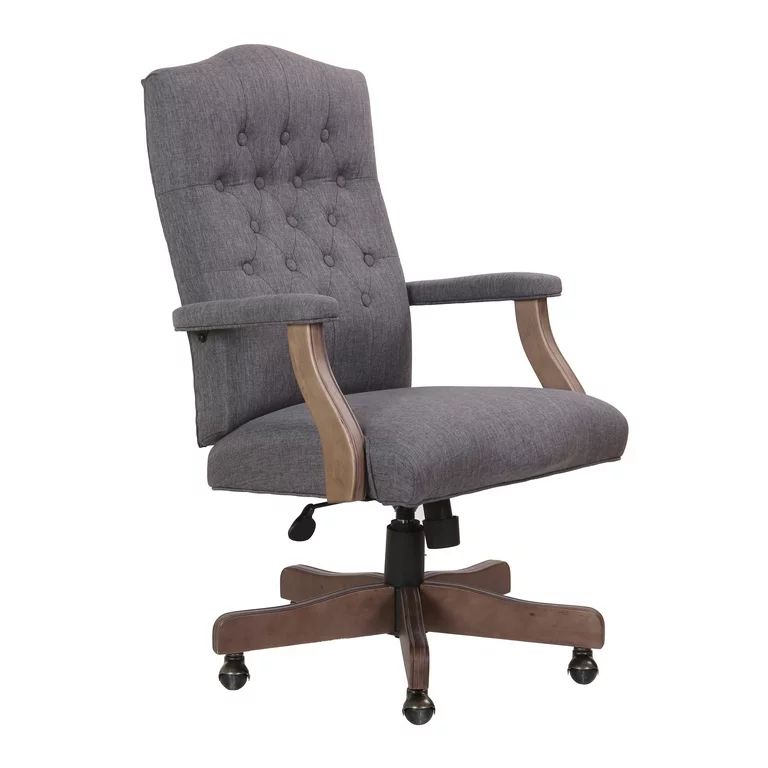 High-Back Traditional Executive Desk Chair, Driftwood, Slate Gray | Walmart (US)