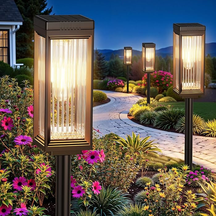 Solar Pathway Lights Outdoor, 6 Pack Upgraded Solar Lights Outdoor Waterproof, Bright Up to 15 Hr... | Amazon (US)