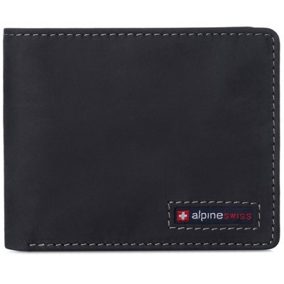 Alpine Swiss Mens Wallet for Men RFID Protected Leather Mens Wallet Spencer Bifold Divided Bill Section Gift Box 2 ID Windows 14 Card Storage Pockets | Target