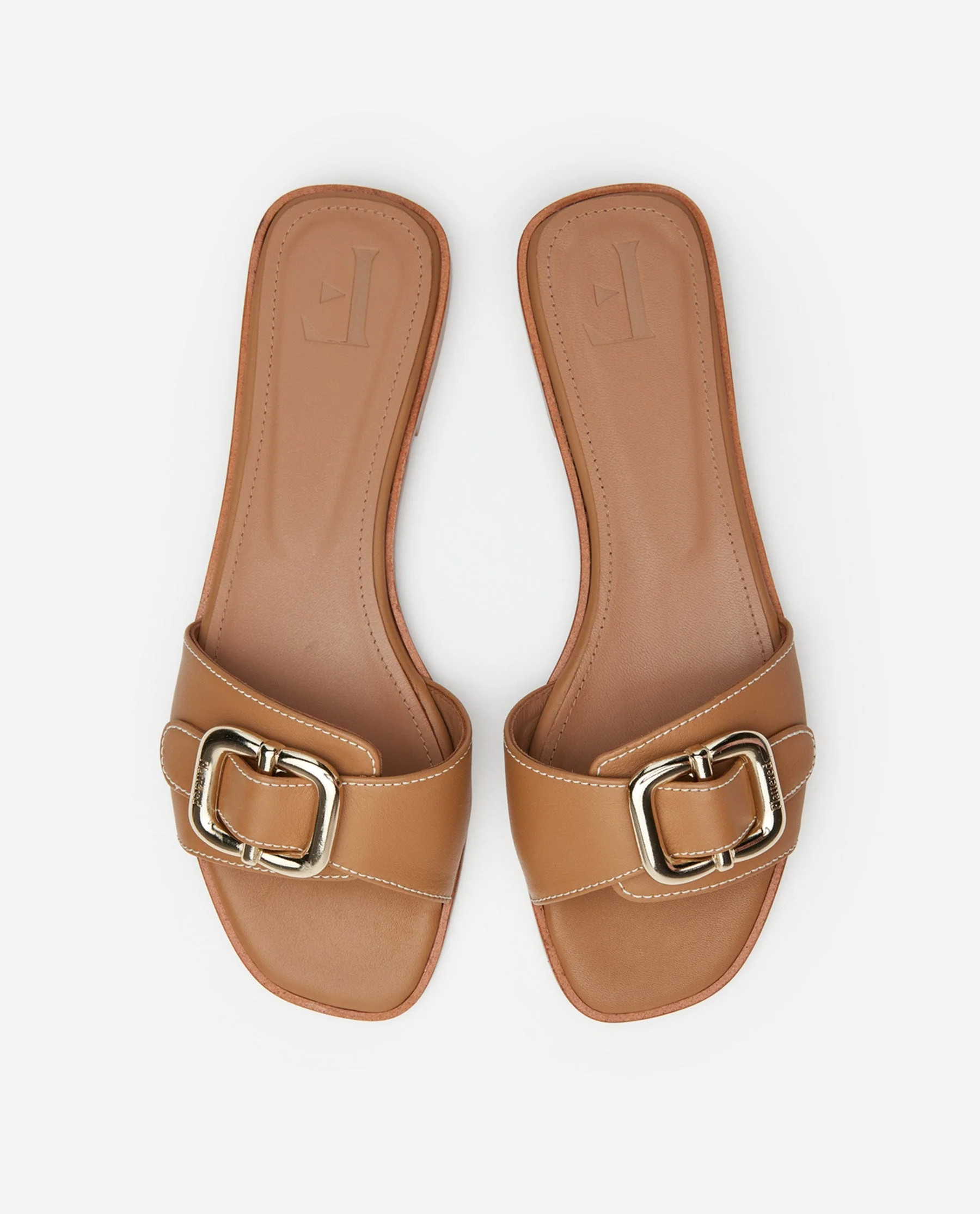 Mimi Leather Cognac Sandal | Flattered