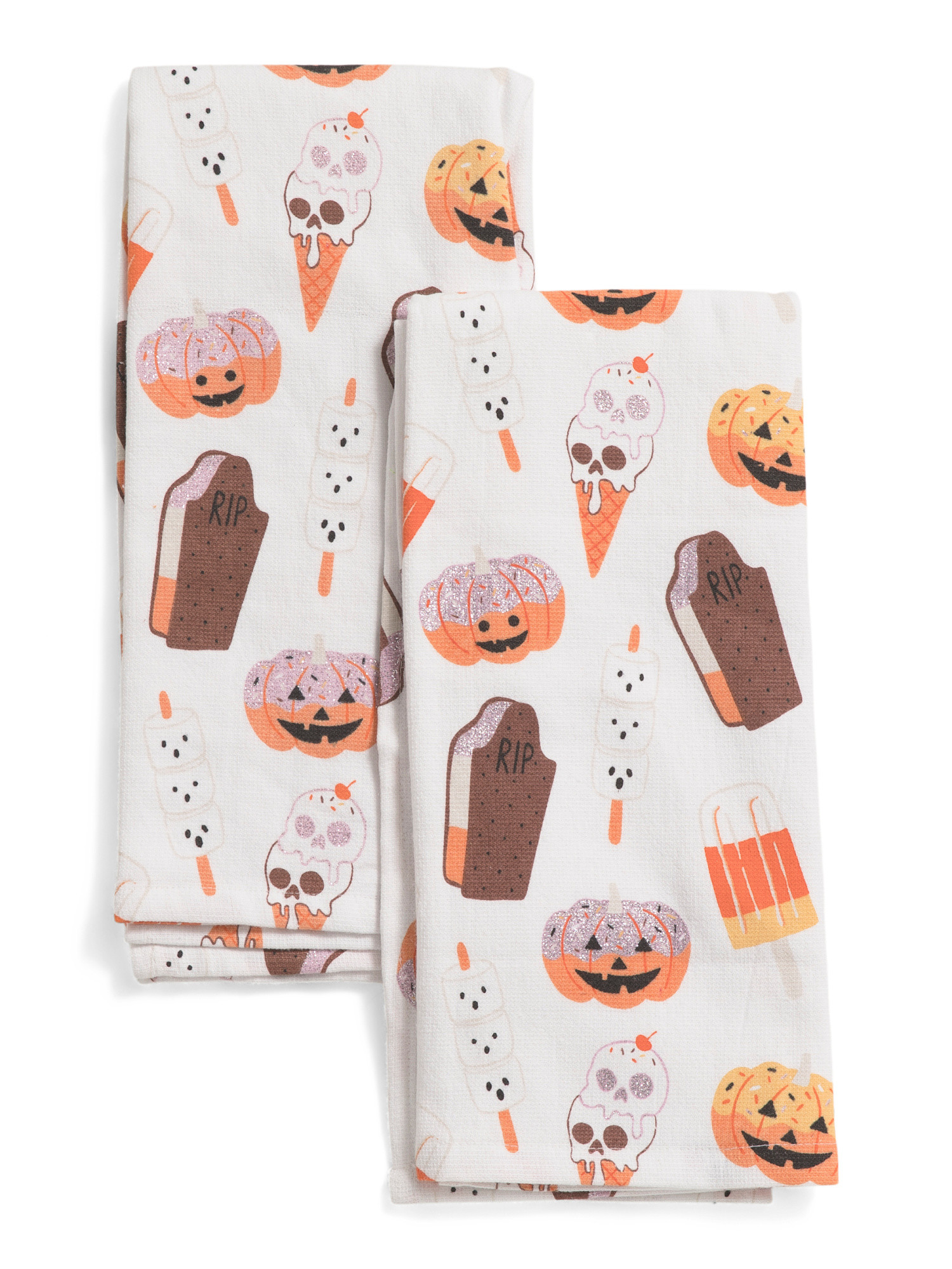 Set Of 2 Halloween Sweets Toss Kitchen Towels | TJ Maxx