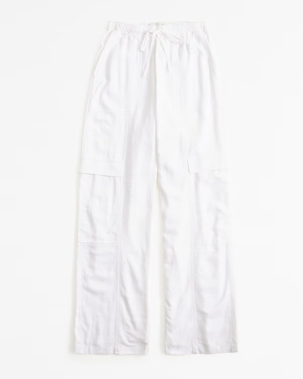 Women's Linen-Blend Pull-On Cargo Pant | Women's New Arrivals | Abercrombie.com | Abercrombie & Fitch (US)