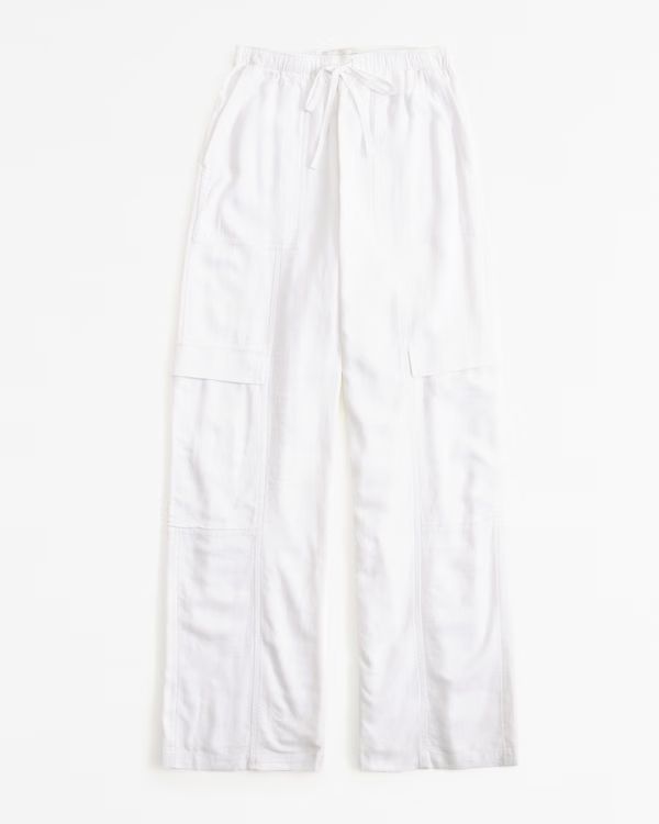 Women's Linen-Blend Pull-On Cargo Pant | Women's Bottoms | Abercrombie.com | Abercrombie & Fitch (US)