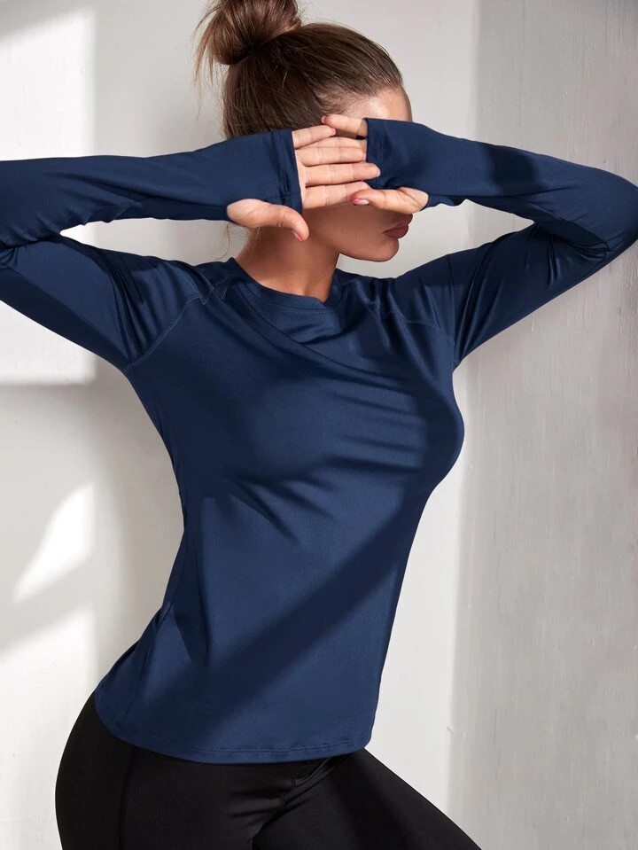 Yoga Basic Absorbs Sweat Breathable Sports Tee | SHEIN