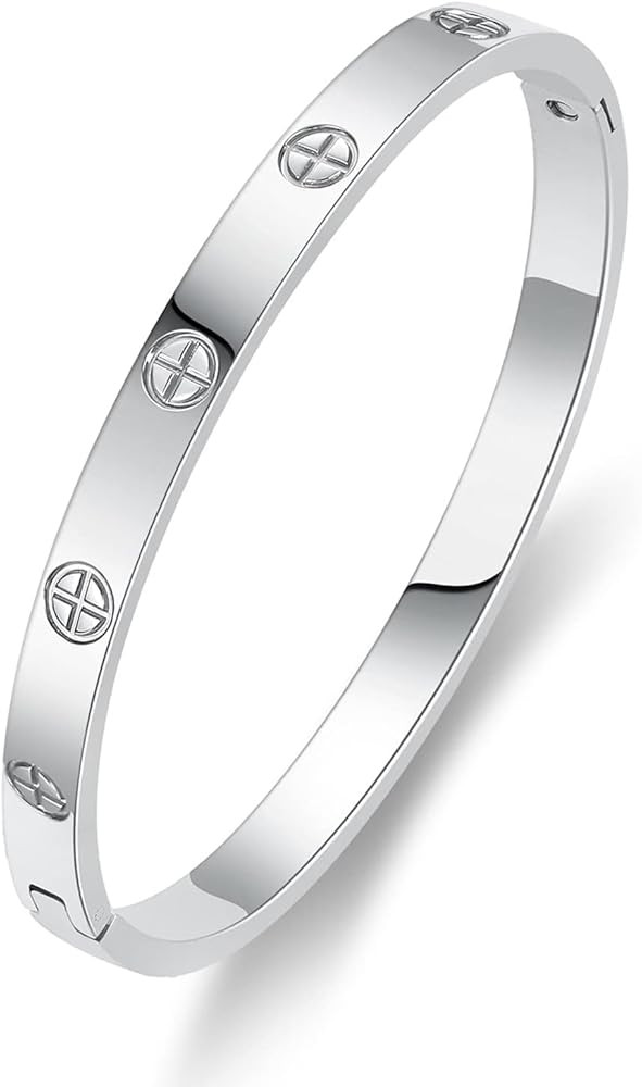 18K Gold Plated Love Friendship Bracelet with Cubic Zirconia Stones Bangle Cuff Best Gifts with C... | Amazon (US)