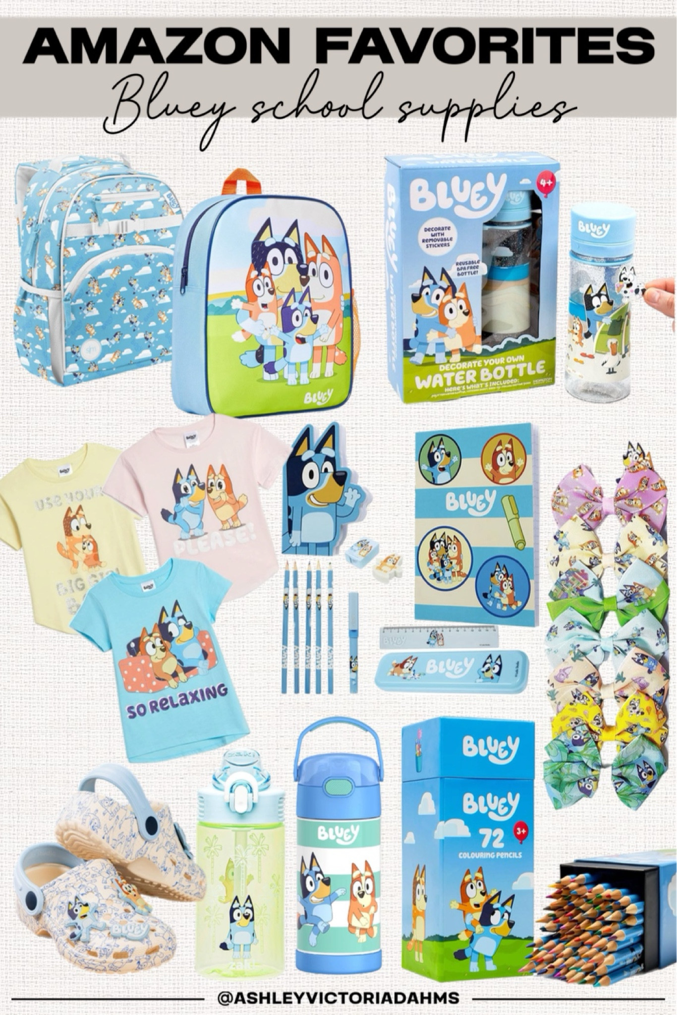 Amazon Favorites Back to School Supplies: Bluey 💙📓✏️📘

#amazon #backtoschool #bluey #bows #office #backpacks #teeshirts #kids #waterbottles #shoes 



#LTKKids #LTKFindsUnder50 #LTKBacktoSchool