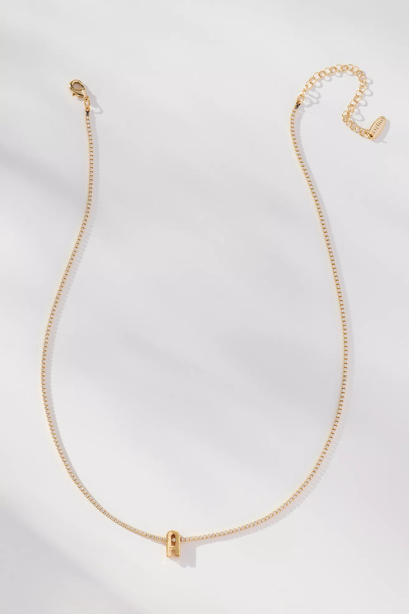 Small Shimmered Monogram Tennis Necklace | Anthropologie (US)