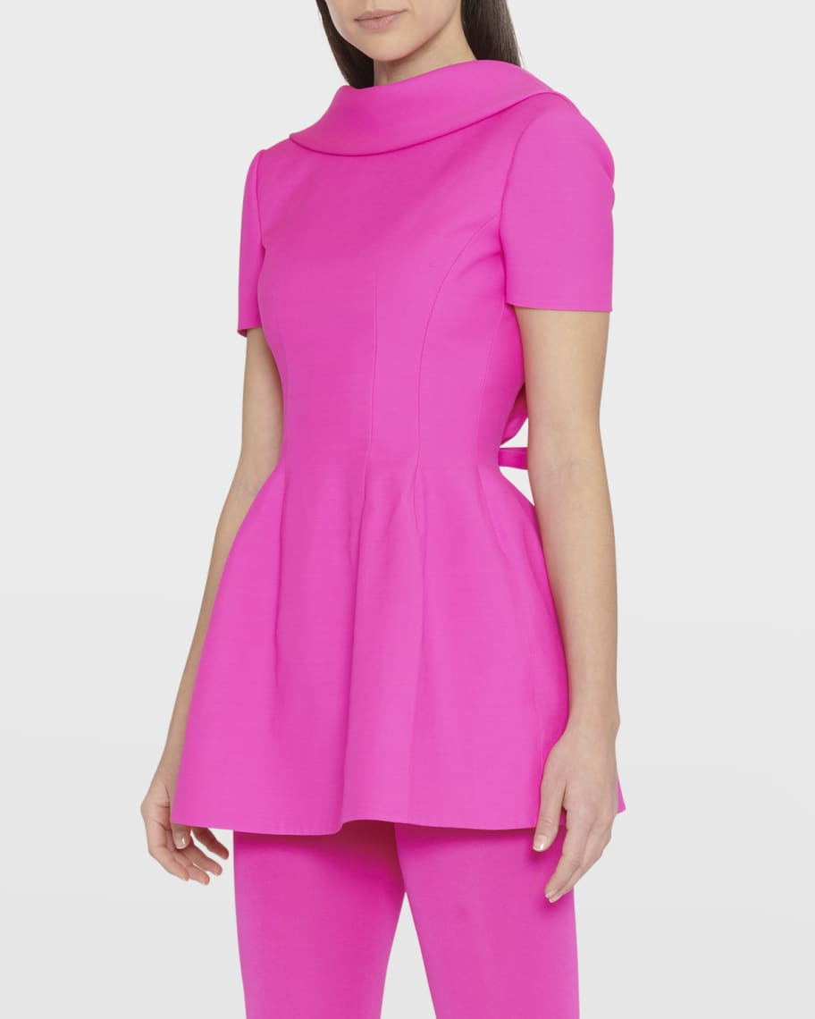 Valentino Garavani Bow Open-Back Fit-&-Flare Mini Dress | Neiman Marcus