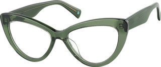 Zenni Women's Cat-Eye Glasses Green Plastic Full Rim Frame | Zenni Optical (US & CA)